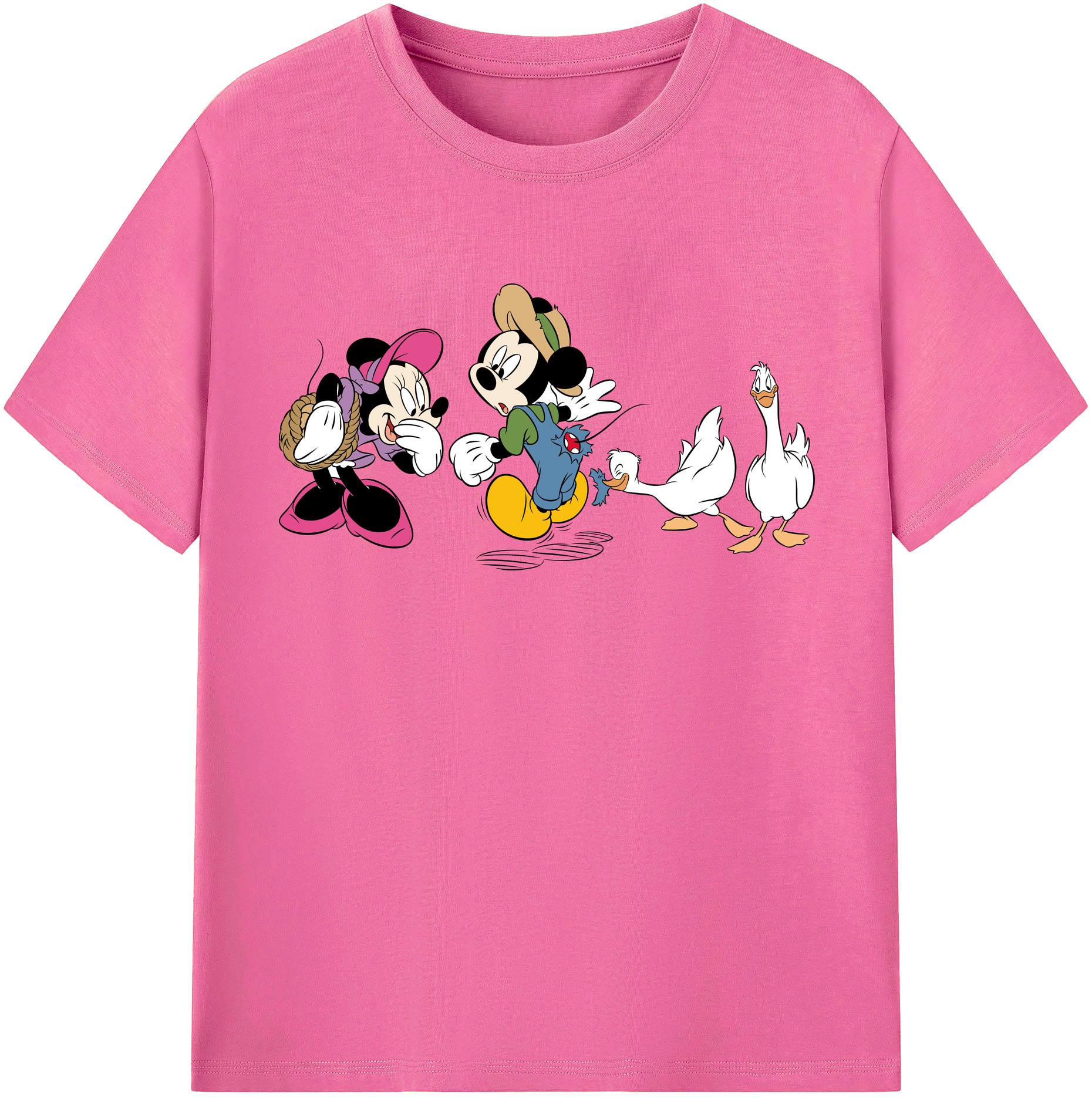 （画像用） ミッキーマウス Mickey Mouse レディースカジュアルプリントTシャツ（綿100％）